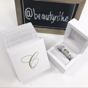 Cherish always steel & 10kt YG gold 6mm wedding ring band MENS NEW sz 11